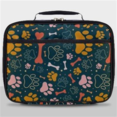 Dog Paw Colorful Fabrics Digitally Full Print Lunch Bag by Wav3s