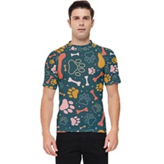 Dog Paw Colorful Fabrics Digitally Men s Short Sleeve Rash Guard by Wav3s