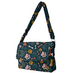 Dog Paw Colorful Fabrics Digitally Full Print Messenger Bag (s) by Wav3s