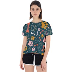 Dog Paw Colorful Fabrics Digitally Open Back Sport Tee by Wav3s