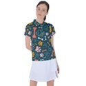 Dog Paw Colorful Fabrics Digitally Women s Polo Tee View1