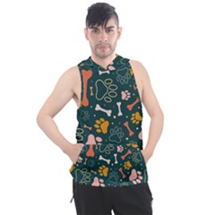 Dog Paw Colorful Fabrics Digitally Men s Sleeveless Hoodie by Wav3s