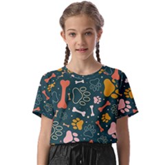 Dog Paw Colorful Fabrics Digitally Kids  Basic Tee by Wav3s