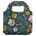 Dog Paw Colorful Fabrics Digitally Premium Foldable Grocery Recycle Bag View2