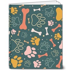 Dog Paw Colorful Fabrics Digitally 8  X 10  Hardcover Notebook