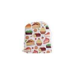 Seamless Pattern Hand Drawing Cartoon Dessert And Cake Drawstring Pouch (xs) by Wav3s