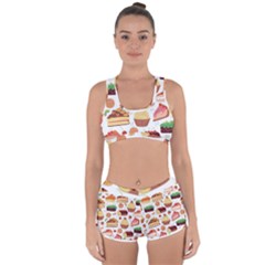 Seamless Pattern Hand Drawing Cartoon Dessert And Cake Racerback Boyleg Bikini Set by Wav3s