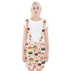 Seamless Pattern Hand Drawing Cartoon Dessert And Cake Braces Suspender Skirt by Wav3s