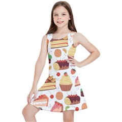 Seamless Pattern Hand Drawing Cartoon Dessert And Cake Kids  Lightweight Sleeveless Dress by Wav3s