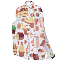 Seamless Pattern Hand Drawing Cartoon Dessert And Cake Double Compartment Backpack by Wav3s