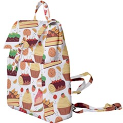 Seamless Pattern Hand Drawing Cartoon Dessert And Cake Buckle Everyday Backpack by Wav3s