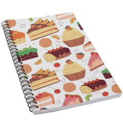 Seamless Pattern Hand Drawing Cartoon Dessert And Cake 5 5  X 8 5  Notebook by Wav3s