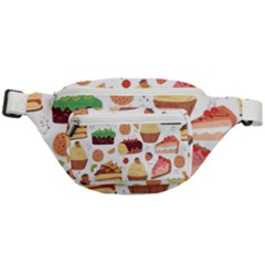 Seamless Pattern Hand Drawing Cartoon Dessert And Cake Fanny Pack by Wav3s