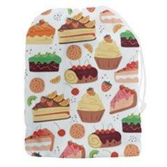 Seamless Pattern Hand Drawing Cartoon Dessert And Cake Drawstring Pouch (3xl) by Wav3s