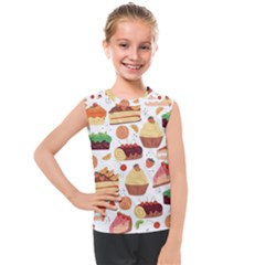 Seamless Pattern Hand Drawing Cartoon Dessert And Cake Kids  Mesh Tank Top by Wav3s