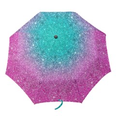 Pink And Turquoise Glitter Folding Umbrellas by Wav3s