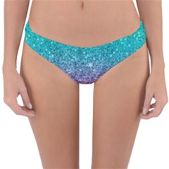 Pink And Turquoise Glitter Reversible Hipster Bikini Bottoms by Wav3s