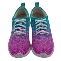 Pink And Turquoise Glitter Women Athletic Shoes by Wav3s