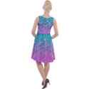 Pink And Turquoise Glitter Knee Length Skater Dress View2