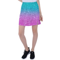 Pink And Turquoise Glitter Tennis Skirt by Wav3s