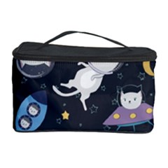 Space Cat Illustration Pattern Astronaut Cosmetic Storage Case by Wav3s