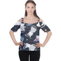 Space Cat Illustration Pattern Astronaut Cutout Shoulder Tee View1