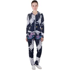 Space Cat Illustration Pattern Astronaut Casual Jacket And Pants Set by Wav3s