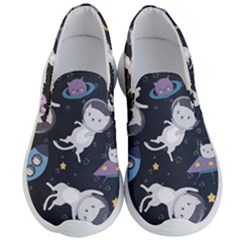 Space Cat Illustration Pattern Astronaut Men s Lightweight Slip Ons by Wav3s