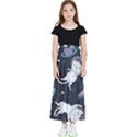 Space Cat Illustration Pattern Astronaut Kids  Flared Maxi Skirt View1