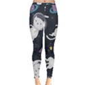 Space Cat Illustration Pattern Astronaut Inside Out Leggings View1