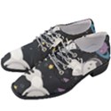 Space Cat Illustration Pattern Astronaut Women Heeled Oxford Shoes View2