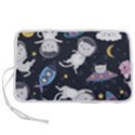 Space Cat Illustration Pattern Astronaut Pen Storage Case (M) View1