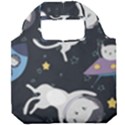 Space Cat Illustration Pattern Astronaut Foldable Grocery Recycle Bag View1