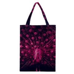 Peacock Pink Black Feather Abstract Classic Tote Bag by Wav3s