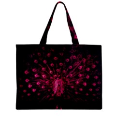 Peacock Pink Black Feather Abstract Zipper Mini Tote Bag by Wav3s