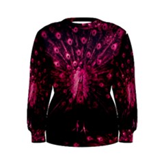 Peacock Pink Black Feather Abstract Women s Sweatshirt by Wav3s