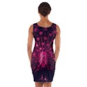 Peacock Pink Black Feather Abstract Wrap Front Bodycon Dress View2