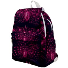 Peacock Pink Black Feather Abstract Top Flap Backpack by Wav3s