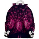 Peacock Pink Black Feather Abstract Top Flap Backpack View3