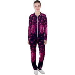 Peacock Pink Black Feather Abstract Casual Jacket And Pants Set by Wav3s