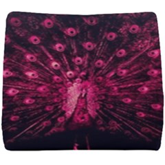 Peacock Pink Black Feather Abstract Seat Cushion by Wav3s