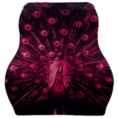 Peacock Pink Black Feather Abstract Car Seat Velour Cushion  by Wav3s