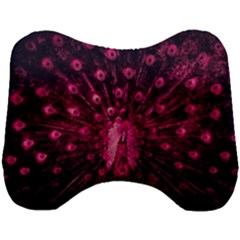 Peacock Pink Black Feather Abstract Head Support Cushion by Wav3s