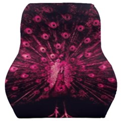 Peacock Pink Black Feather Abstract Car Seat Back Cushion  by Wav3s