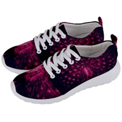 Peacock Pink Black Feather Abstract Men s Lightweight Sports Shoes by Wav3s