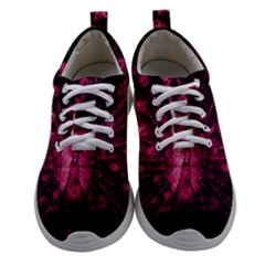 Peacock Pink Black Feather Abstract Women Athletic Shoes by Wav3s