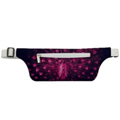 Peacock Pink Black Feather Abstract Active Waist Bag by Wav3s