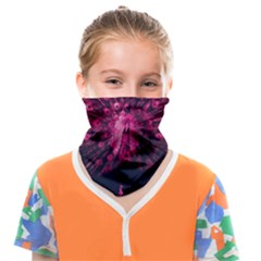 Peacock Pink Black Feather Abstract Face Covering Bandana (kids) by Wav3s