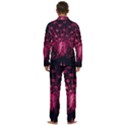 Peacock Pink Black Feather Abstract Men s Long Sleeve Velvet Pocket Pajamas Set View4