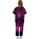 Peacock Pink Black Feather Abstract Kids  Tee and Pants Sports Set View4